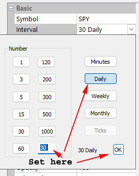 Interval setup